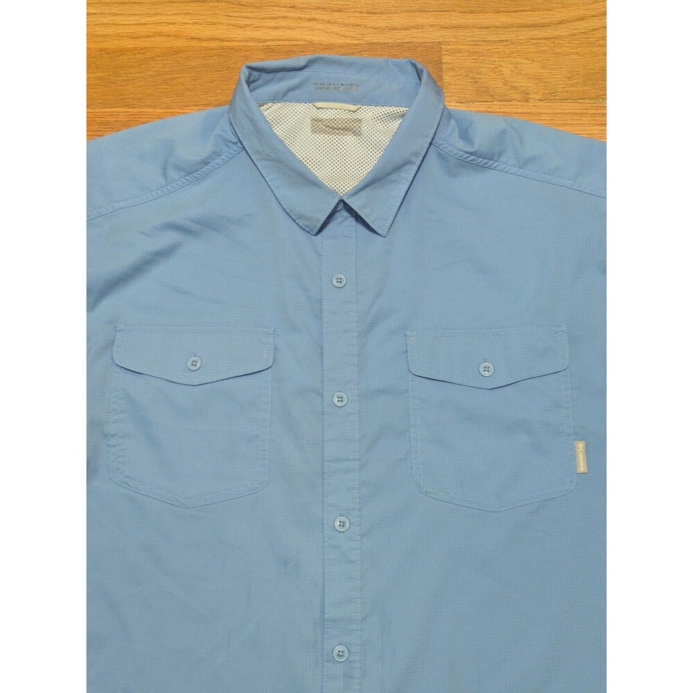 Columbia Men's Short Sleeve Button Up Omni Wick Fishing Shirt, XXL